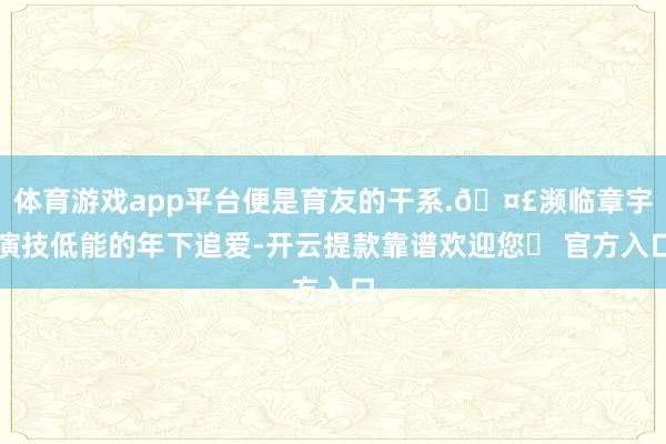 体育游戏app平台便是育友的干系.🤣濒临章宇演技低能的年下追爱-开云提款靠谱欢迎您✅ 官方入口